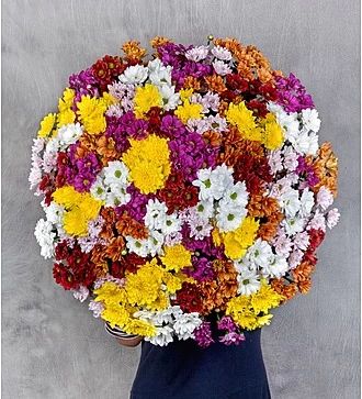Букет цветов для женщин «Яркая история» из хризантем