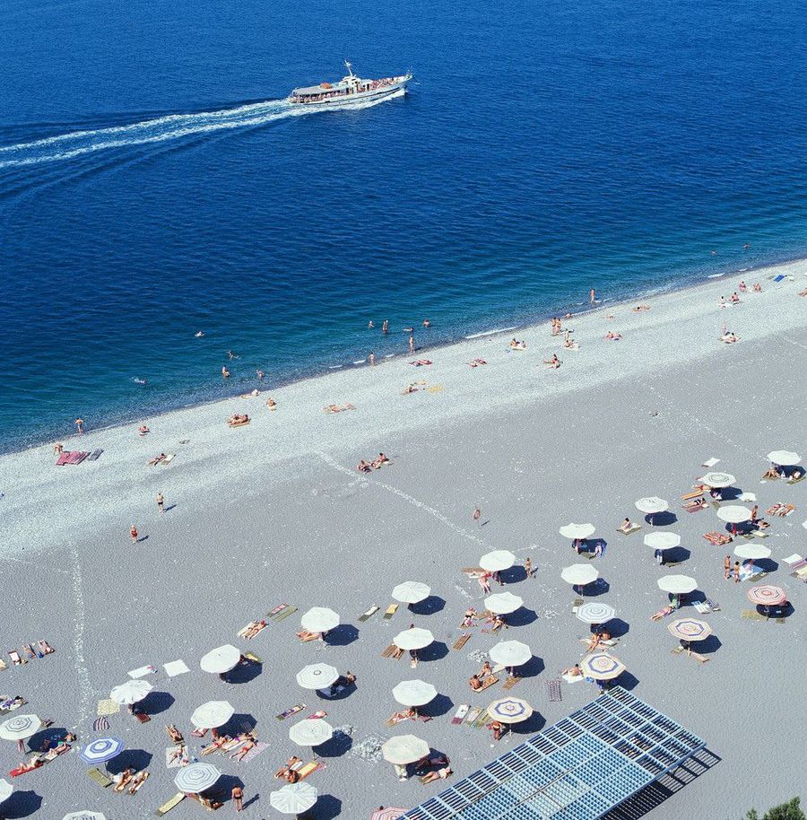 Вид на пляж из пансионата «Бзыбь», Пицунда, 1983 год