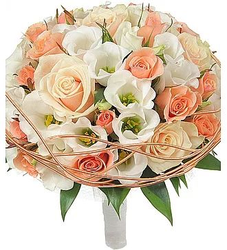 Свадебный букет «Роскошный» из кремовых роз