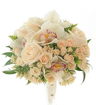 Букет невесты «Сияние» из кремовых роз